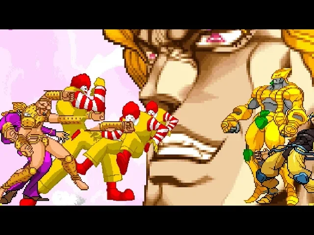 mugen无限格斗 麦当劳叔叔蓝蓝路 vs 迪奥·布兰度(dio) & 乔鲁诺·乔巴拿(giorno)【jojo】